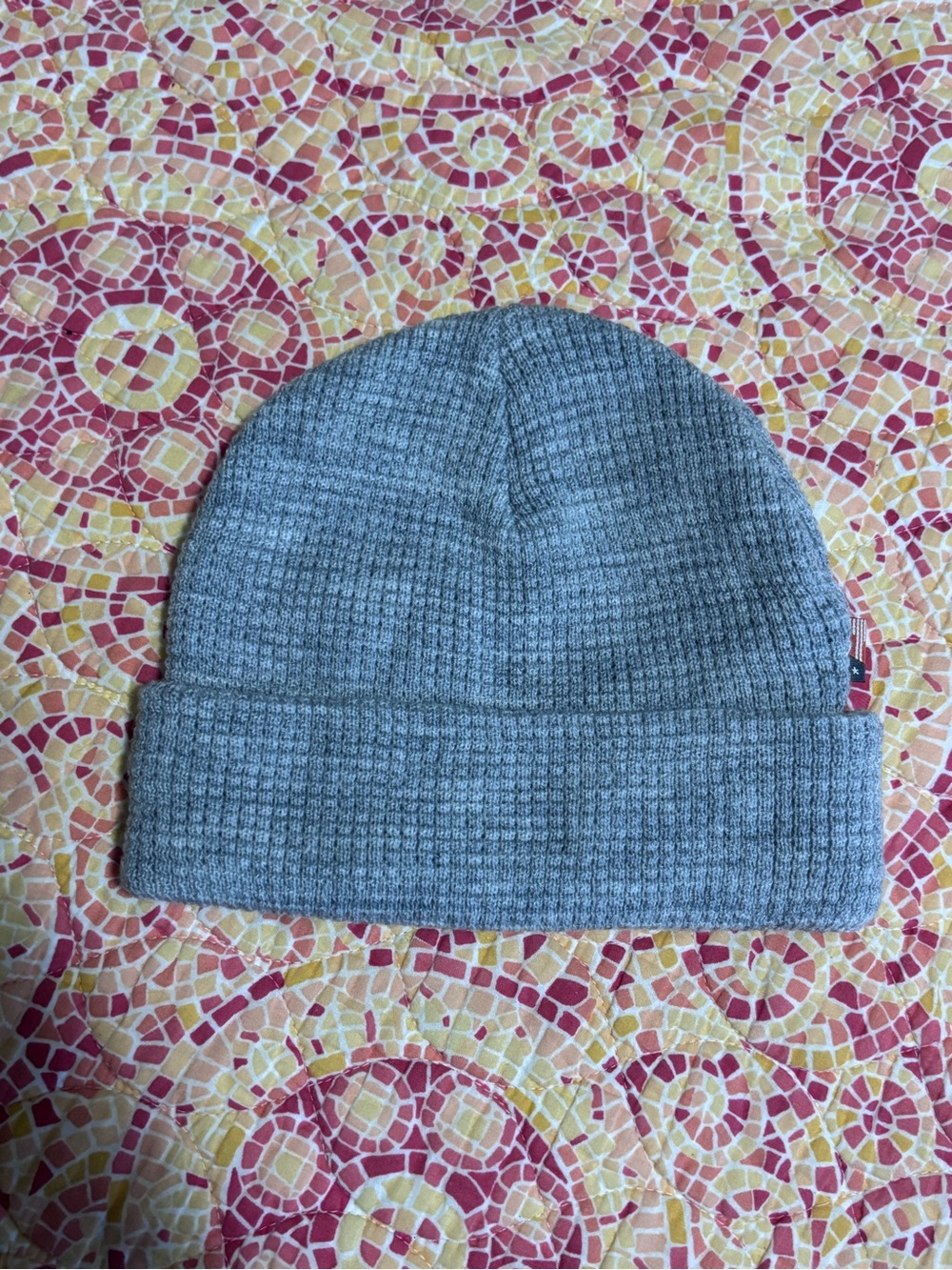 Honor the Gift Heather Gray Waffle Knit Ribbed Cuffed Beanie Hat